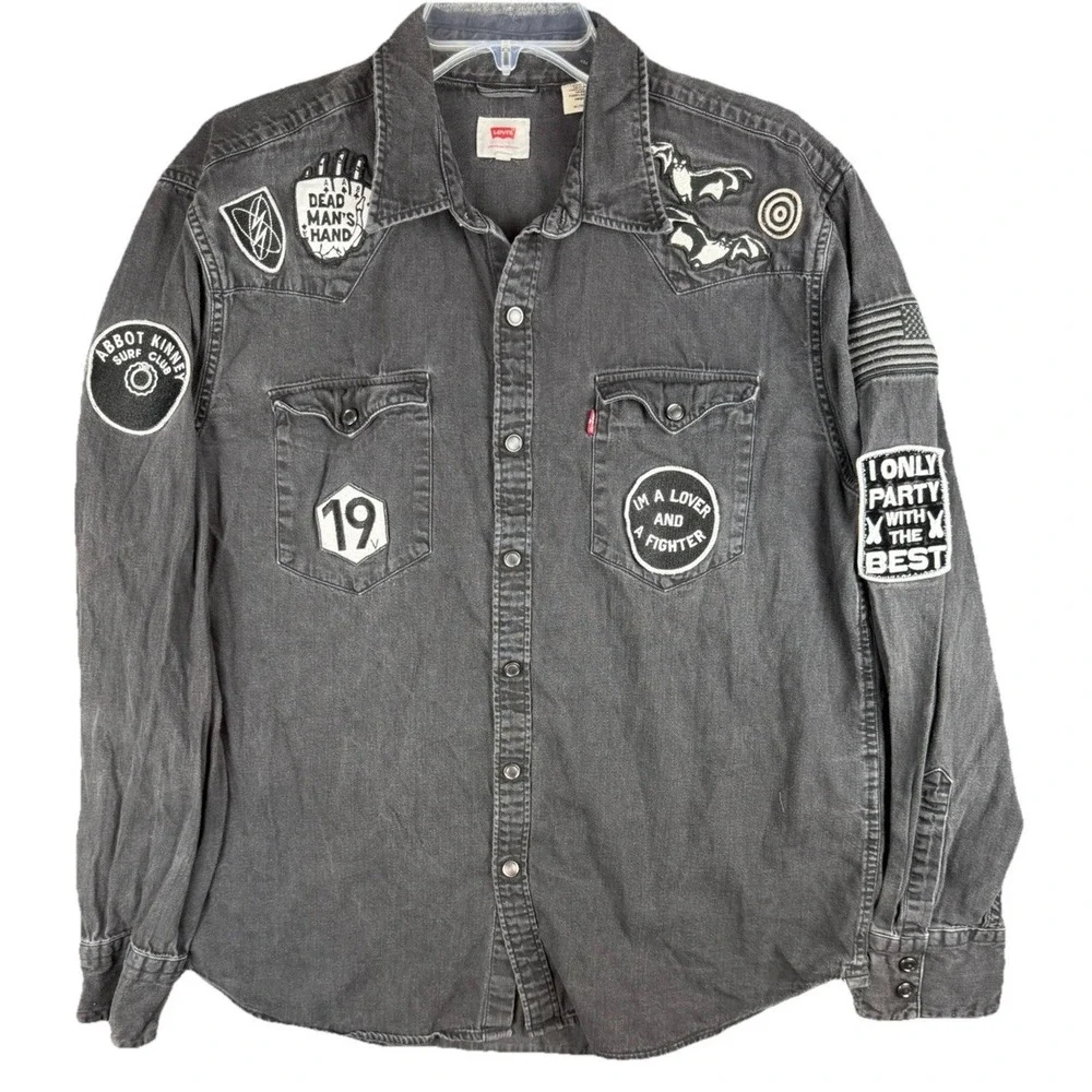 Levi's Barstow Limited Edition Black Pearl Snap Long Sleeve Button Up‎ Men's XL